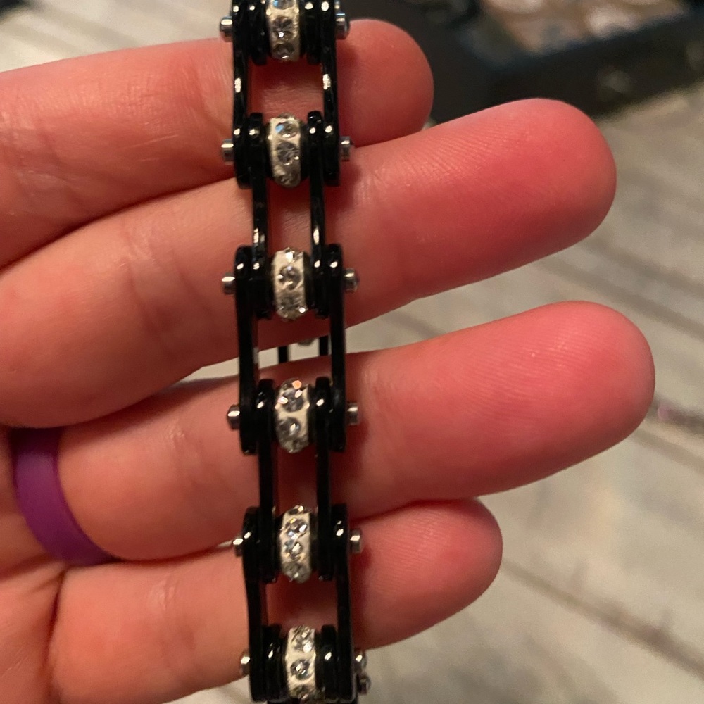 Motorcycle bike rhinestone bracelet bling